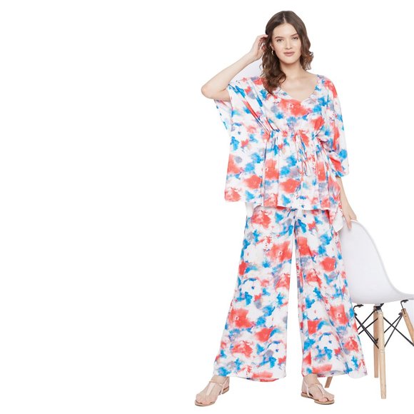 Abstract Printed Stylish Rayon Co-Ord Set Comfy Dress for Women by Gypsie Blu - Picture 2 of 11